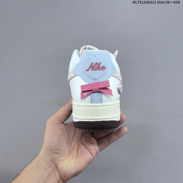 Nike Air Force 1 07 white light pink light blue dark brown EU 36-45 sneaker