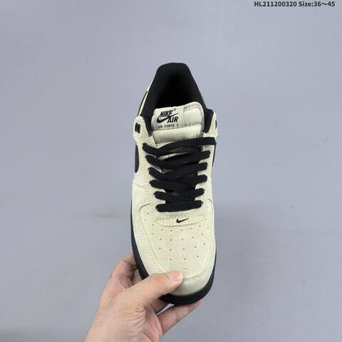 Nike Air Force 1 07 Light Beige Black White EU 36-45 Sneaker - Unisex (BS-61233)