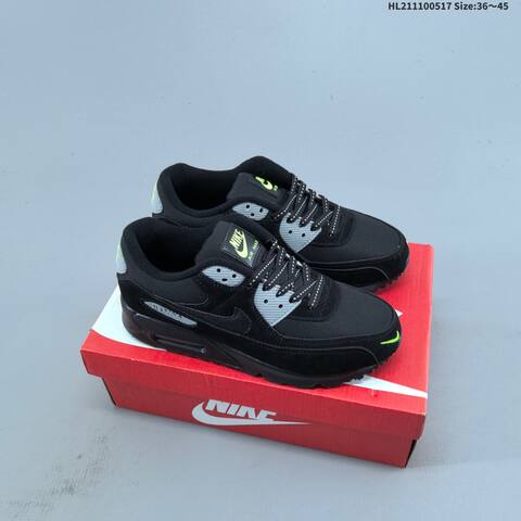 Nike Air Max 90 Black Olive Green White Neon Yellow EU 36-45 Sneaker - Unisex (BS-60302)