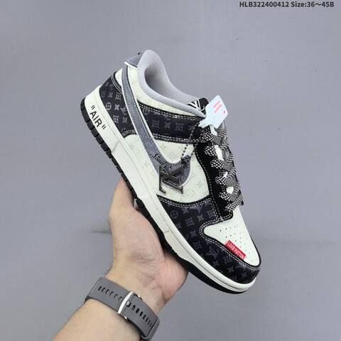 Nike SB Dunk Low Off White Black Grey EU 36-45 Skate Shoe - Unisex (BS-60789)
