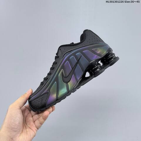 Nike Shox R4 Black Purple Teal EU 36-45 Running Shoe - Unisex (BS-62405)