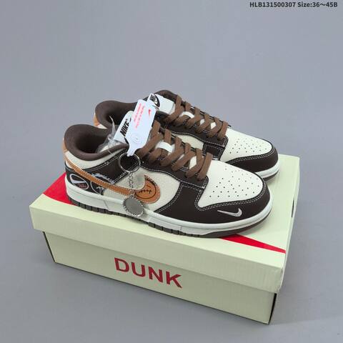 Nike SB Dunk Low Off White Black Yellow Brown Orange EU 36-45 Skate Shoe - Unisex (BS-61455)