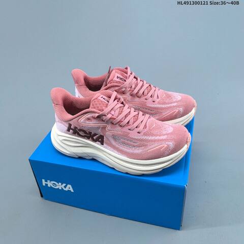 HOKA Clifton 10 Off White Burgundy Yellow Teal EU 36-40 Running Shoe Running Sneakers - Unisex (BS-69397)
