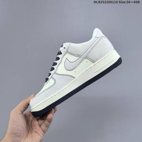 Nike Air Force 1 07 LV8 Light Grey Off White Dark Navy EU 36 45 Skate Shoe EU 36-45 - Unisex (BS-62074)