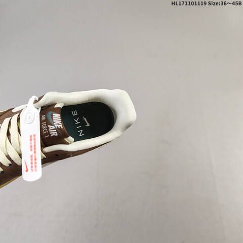 Nike Air Force 1 07 Brown Off White Dark Green Pale Yellow EU 36 45 Sneaker EU 36-45 - Unisex (BS-63480)