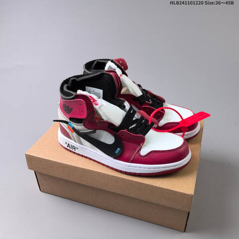 OFF-WHITE x Air Jordan 1 Retro High OG UNC AIR JORDAN 1 Aj1 Lifestyle (BS-67340)