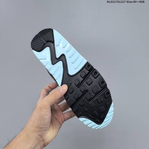 Nike Air Max 90 Grey Dark Grey Light Blue White Black EU 40-46 Running Shoe - Men's (BS-62380)