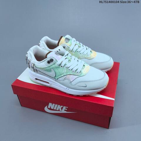 Nike Air Max 1 White Grey Blue Neon Volt Navy Green EU 36-47 Sneaker - Unisex (BS-62252)