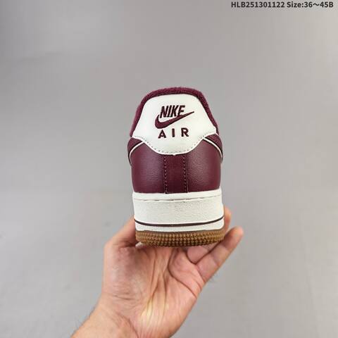 Nike Air Force 1 07 Sail Burgundy Gum White EU 36-45 Sneaker - Unisex (BS-63244)