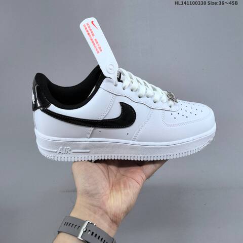 Nike Air Force 1 Low Triple Black White Pink EU 36-45 Sneaker - Unisex (BS-61026)