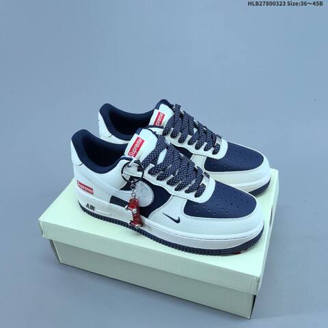 Nike Air Force 1 07 Low Supreme White Black Grey Red EU 36-45 Skate Shoe - Unisex (BS-61170)