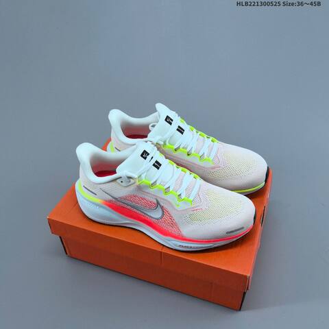 Nike Air Zoom Pegasus 41 White Neon Yellow Bright Red Silver EU 36-45 Running Shoe - Unisex (BS-60137)