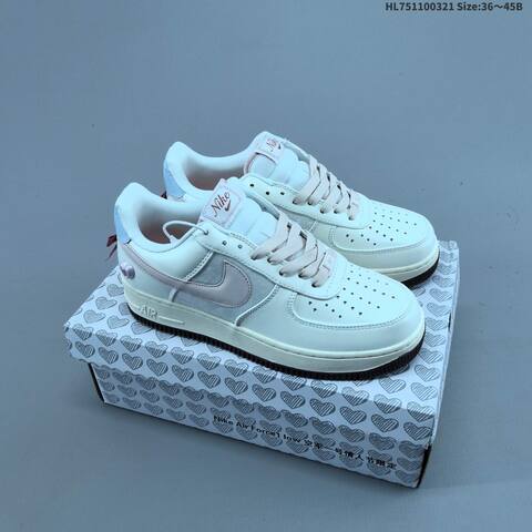 Nike Air Force 1 07 White Light Pink Light Blue Dark Brown EU 36-45 Sneaker - Unisex (BS-61206)
