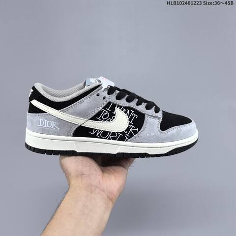 Nike SB Dunk Low Black Grey White EU 36-45 Skate Shoe - Unisex (BS-62503)