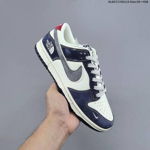 Nike SB Dunk Low White Navy Grey Red EU 36-45 Skate Shoe - Unisex (BS-61904)