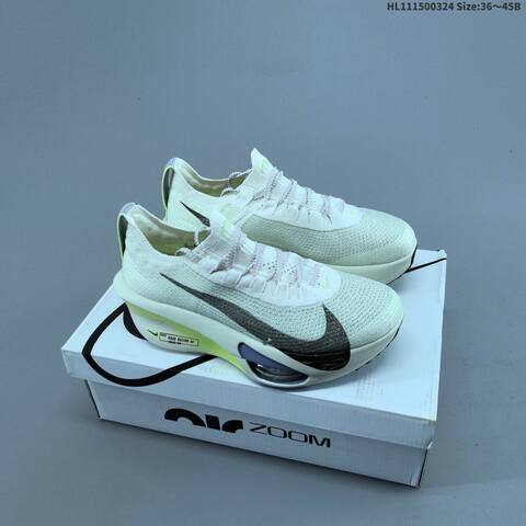 Nike Air Zoom Alphafly Next 3 White Neon Yellow Black Purple EU 36-45 Running Shoe - Unisex (BS-61143)