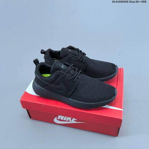 Nike Roshe Run Black White Neon Green EU 36-45 Running Shoe - Unisex (BS-60928)