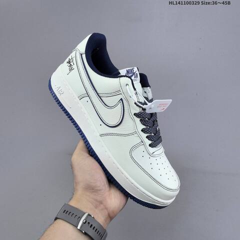 Nike Air Force 1 07 Sail White Navy Blue Black EU 36-45 Sneaker - Unisex (BS-61046)