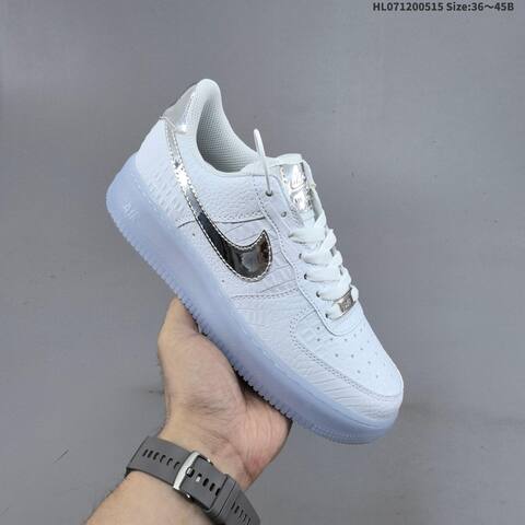 Nike Air Force 1 07 Low White Metallic Silver Ice Blue EU 36-45 Sneaker - Unisex (BS-60315)