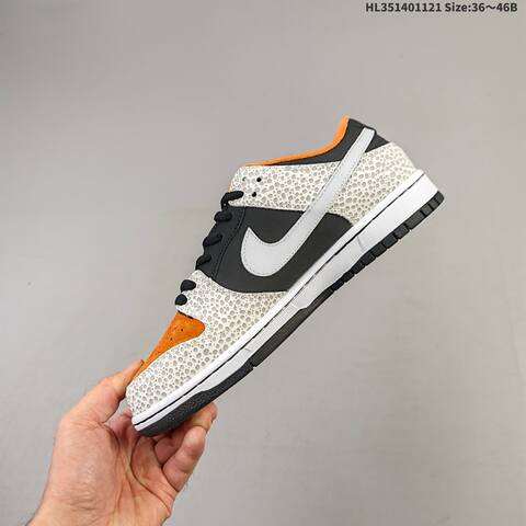 Nike SB Dunk Low Pro Black Orange White Grey EU 36-46 Skate Shoe - Unisex (BS-63309)