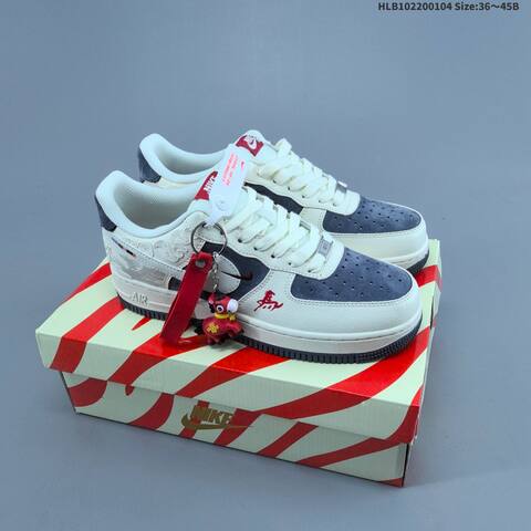 Nike Air Force 1 Low Off White Dark Blue Red EU 36-45 Sneaker - Unisex (BS-62237)