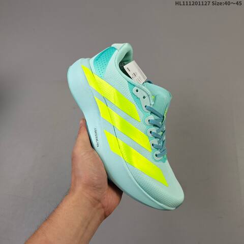 Adidas Adizero Evo SL JS4452 White Blue Mint Neon Yellow EU 40-45 Running Shoe - Men's (BS-65434)