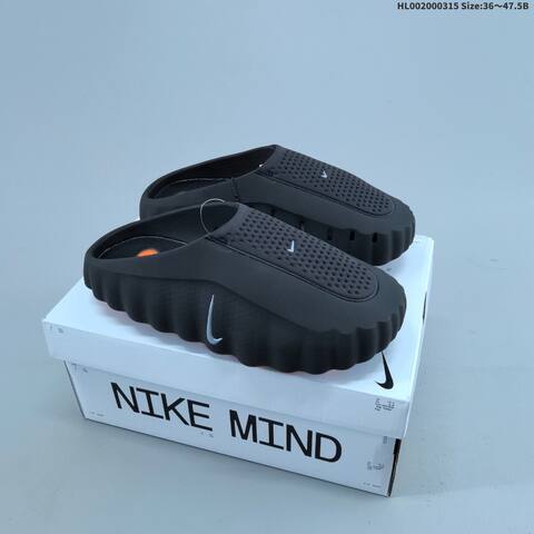 Nike Mind 001 Black Silver EU 36-47 5 Slides - Unisex (BS-61303)