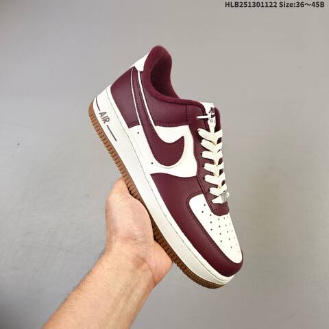 Nike Air Force 1 07 Sail Navy Burgundy Gum EU 36-45 Sneaker - Unisex (BS-63246)