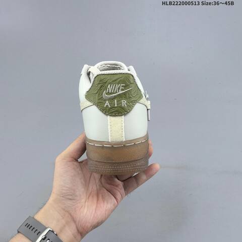 Nike Air Force 1 07 Light Beige Olive Green Gum Brown EU 36-45 Sneaker - Unisex (BS-60346)