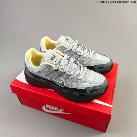 Nike P-6000 Premium Light Grey Black Pale Yellow EU 40-45 Running Shoe - Men's (BS-62909)