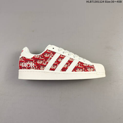 Adidas Superstar Off White Red Beige EU 36-45 Skate Shoe - Unisex (BS-65489)