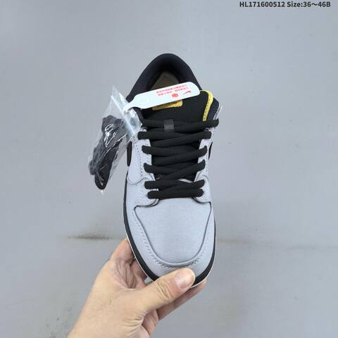 Nike SB Dunk Low Grey Black Yellow White EU 36-46 Skate Shoe - Unisex (BS-60379)