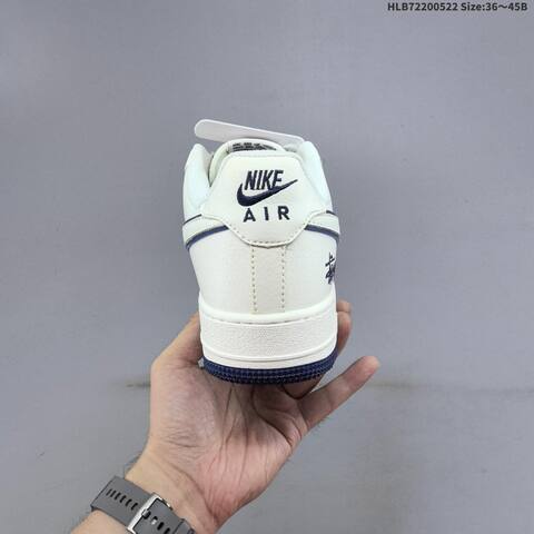 Nike Air Force 1 07 LV8 Stussy Off White Navy Red Light Blue EU 36-45 Sneaker - Unisex (BS-60227)