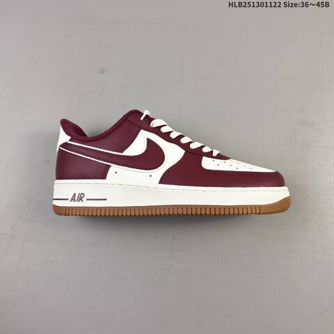 Nike Air Force 1 07 Sail Navy Burgundy Gum EU 36-45 Sneaker - Unisex (BS-63246)