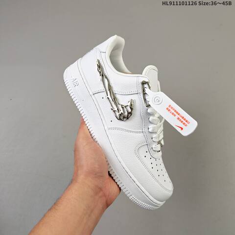 Nike Air Force 1 07 White Metallic Silver Gold EU 36-45 Sneaker - Unisex (BS-63034)
