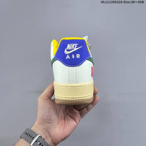 Nike Air Force 1 07 Off White Yellow Green Red Blue EU 36 45 Sneaker EU 36-45 - Unisex (BS-61076)