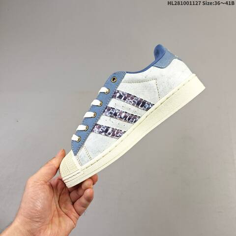 Adidas Superstar JS2488 Light Blue Cream White Dark Blue EU 36-41 Skate Shoe - Unisex (BS-65425)