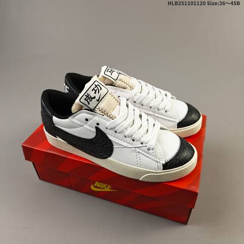 Nike Blazer Low 77 Jumbo White Black Sail EU 36-45 Skate Shoe - Unisex (BS-63382)
