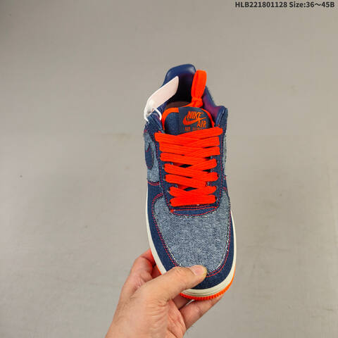 Nike Air Force 1 07 CW2288-111 Blue Orange White EU 36-45 Sneaker - Unisex (BS-62989)