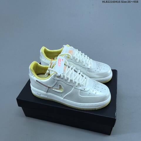 Nike Air Force 1 07 Metallic Silver Pale Yellow White EU 36 45 Sneaker EU 36-45 - Unisex (BS-60701)
