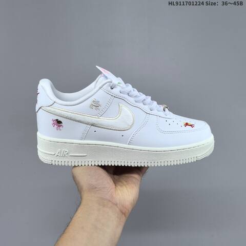Nike Air Force 1 07 Low White Sail Red Multicolor EU 36-45 Sneaker - Unisex (BS-62495)