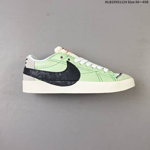 Nike Blazer Low 77 JUMBO Light Green White Black Cream EU 36-45 Skate Shoe - Unisex (BS-63133)