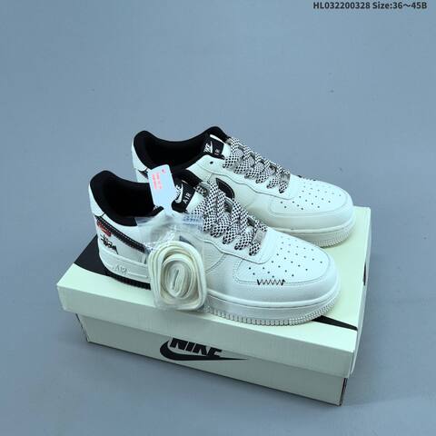 Nike Air Force 1 07 Low Off White Black Red Yellow EU 36-45 Sneaker - Unisex (BS-61066)