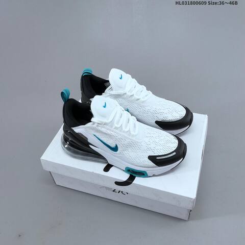 Nike Air Max 270 Flyknit White Black Teal Grey EU 36-46 Running Shoe - Unisex (BS-59944)