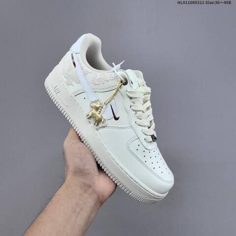 Nike Air Force 1 07 Off White White Burgundy Gold EU 36-45 Sneaker - Unisex (BS-61373)