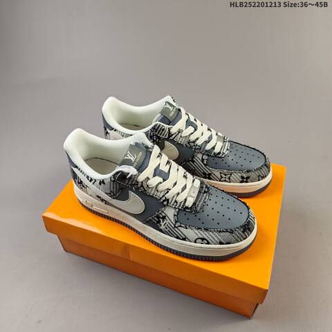 Nike Air Force 1 Low Grey Off White Black EU 36-45 Sneaker - Unisex (BS-62715)