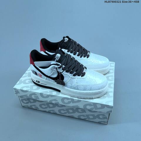 Nike Air Force 1 07 Low Off White Gray Red EU 36-45 Skate Shoe - Unisex (BS-61224)