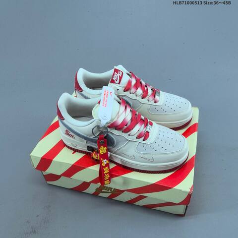 Nike Air Force 1 07 Low Off White Navy Red Grey EU 36-45 Sneaker - Unisex (BS-60364)