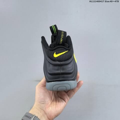 Nike Air Foamposite Pro Black Neon Volt Grey EU 40-47 Basketball Shoe - Men's (BS-60666)