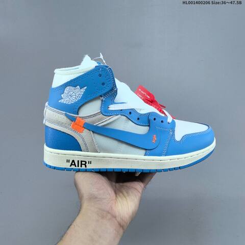 OFF-WHITE x Air Jordan 1 Retro High White The The OG AIR JORDAN 1 Aj1 Lifestyle (BS-66676)